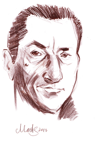 Cartoon: Robert De Niro (medium) by Martynas Juchnevicius tagged de,niro,sketch,pencil,portrait,art,actor,movies,american