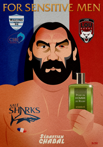 Cartoon: sebastien chabal (medium) by Martynas Juchnevicius tagged perfume,club,sport,sebastien,chabal,rugby,france,sportsman,sensitive