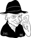 Cartoon: Jonas Mekas (small) by Martynas Juchnevicius tagged jonas,mekas,cinematography,movies,films,cameraman,16,mm,lithuanian