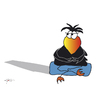 Cartoon: OM! (small) by KADO tagged krähe,crow,animal,bird,kado,kadocartoons,cartoon,comic,humor,spass,illustration,dominika,kalcher,austria,styria,graz,yoga,meditation,om
