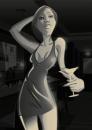 Cartoon: michelle (small) by brazil80 tagged frau,woman,drink,bar,cocktail,