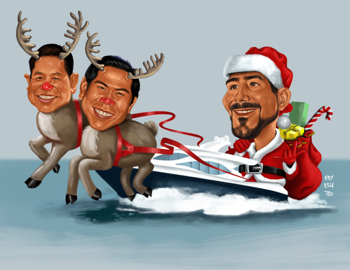 Cartoon: Captain Santa (medium) by Rey Esla Teo tagged caricature,portrait