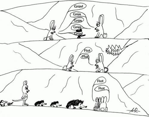 Cartoon: Alpen-Ampel (medium) by Walwing tagged alpen,ampel,hase,grün,rot,