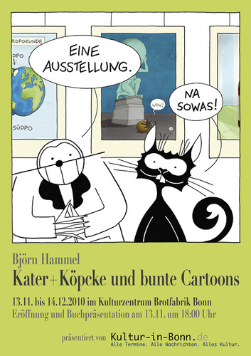 Cartoon: exhibition poster-cartoon (medium) by badham tagged exhibition,ausstellung,hammel,badham,köpcke,kater