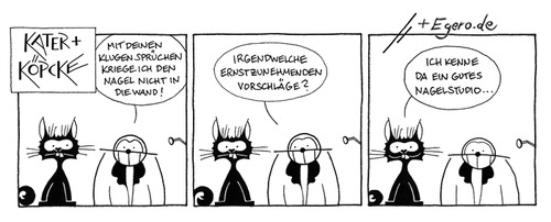 Cartoon: Kater und Köpcke - Nagel II (medium) by badham tagged kater,hammel,badham,köpcke,hammer,nagel,egero,studio,nail,salon,nailsalon,tool,werkzeug,tags