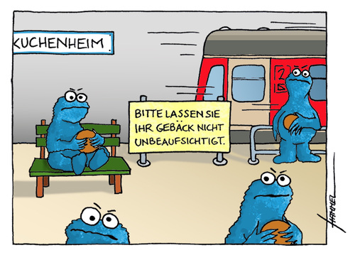 Cartoon: Ohne Titel (medium) by badham tagged gebäck,gepäck,deutsche,badham,bahn,krümelmonster,bahnhof,bahnsteig,gleis,gebäck,gepäck,deutsche,badham,bahn,krümelmonster,bahnhof,bahnsteig,gleis