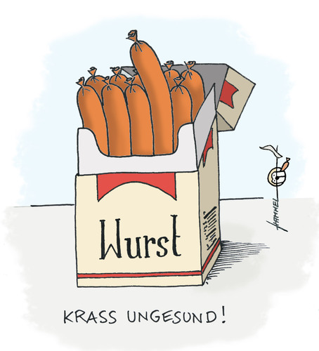 Cartoon: Würstchenessen... (medium) by badham tagged wurst,würstchen,rotes,fleisch,krebs,who,krebserregend,pökelsalz,krebsrisiko,badham,wurst,würstchen,rotes,fleisch,krebs,who,krebserregend,pökelsalz,krebsrisiko,badham