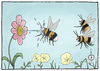 Cartoon: Kleiner Scherz unter Hummeln. (small) by badham tagged hummel witz joke humor flower summer laugh lachen sommer blumen scherz bumblebee bumble bee badham