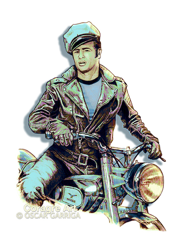 Cartoon: Marlon Brando (medium) by DrCoragre tagged illustration,portrait,drawing,digital,brando,pop,art