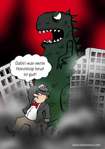 Cartoon: Horoskop (medium) by Habomiro tagged habomiro,horoskop,godzilla