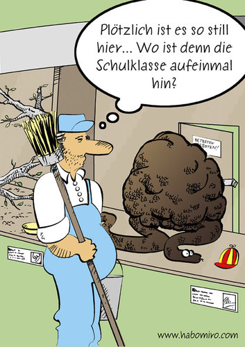 Cartoon: Schulklasse (medium) by Habomiro tagged schulklasse,schüler,schlange,zoo,wärter,tier,fütterung