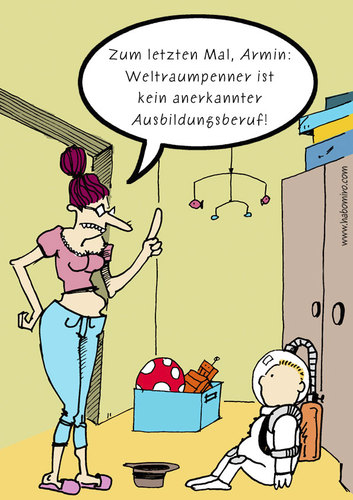 Cartoon: Weltraumpenner (medium) by Habomiro tagged habomiro,weltraum,penner,ausbildungsberuf