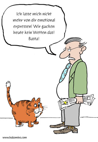 Cartoon: Wetten das (medium) by Habomiro tagged katze,wetten,dass,emotionale,erpressung