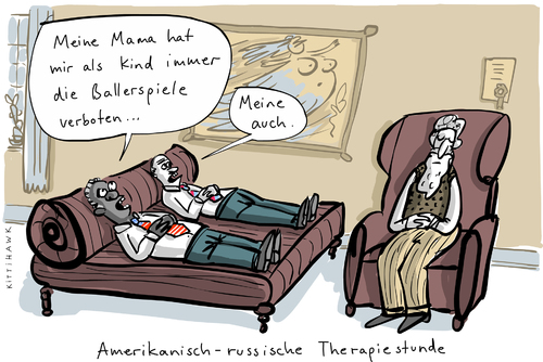 Cartoon: Ballerspiele verboten (medium) by kittihawk tagged kittihawk,2014,amerikanisch,russische,therapiestunde,mama,herumballern,verboten,putin,obama,psychiater,couch,sofa,gespräche,sitzung,psychologie,konfliktberatung,partnertherapie,ukraine,militär,konflikt,kittihawk,2014,amerikanisch,russische,therapiestunde,mama,herumballern,verboten,putin,obama,psychiater,couch,sofa,gespräche,sitzung,psychologie,konfliktberatung,partnertherapie,ukraine,militär,konflikt