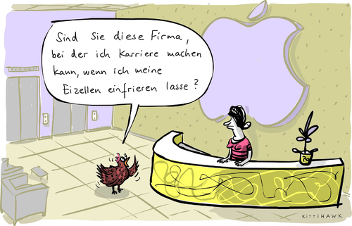 Cartoon: Eizellen (medium) by kittihawk tagged kittihawk,2014,eizellen,einfrieren,lassen,frauen,karriere,familie,später,verschieben,vereinbarkeit,beruf,führungsposition,facebook,apple,it,branche,förderung,huhn,empfang,kittihawk,2014,eizellen,einfrieren,lassen,frauen,karriere,familie,später,verschieben,vereinbarkeit,beruf,führungsposition,facebook,apple,it,branche,förderung,huhn,empfang