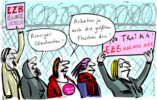 Cartoon: EZB Blockupy (medium) by kittihawk tagged kittihawk,2015,demo,ezb,frankfurt,eröffnung,glaskasten,größten,flaschen,arbeiten,blockupy,riesiger,troika,transparente,zaun,absperrung,innenstadt,blockade,kittihawk,2015,demo,ezb,frankfurt,eröffnung,glaskasten,größten,flaschen,arbeiten,blockupy,riesiger,troika,transparente,zaun,absperrung,innenstadt,blockade