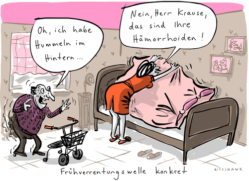 Cartoon: Hummeln (medium) by kittihawk tagged altersheim,machen,betten,hämorrhoiden,rentenniveau,flexi,mütterrente,entwurf,gesetz,koalition,große,kompromiss,nahles,andrea,abschlagsfreie,63,mit,frühverrentungswelle,reform,rente,2014,kittihawk,kittihawk,2014,rente,reform,frühverrentungswelle,mit,63,abschlagsfreie,andrea,nahles,kompromiss,große,koalition,gesetz,entwurf,mütterrente,flexi,rentenniveau,hämorrhoiden,betten,machen,altersheim