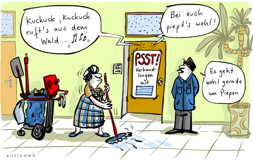 Cartoon: Kuckuck (medium) by kittihawk tagged kittihawk,2015,kuckuck,pfändungen,deutschland,eigentum,immobilien,verhandlungen,troika,institutionen,griechenland,brüssel,finanzminister,reparatione,weltkrieg,gang,putzfrau,wachmann,flur,büro,tür,kittihawk,2015,kuckuck,pfändungen,deutschland,eigentum,immobilien,verhandlungen,troika,institutionen,griechenland,brüssel,finanzminister,reparatione,weltkrieg,gang,putzfrau,wachmann,flur,büro,tür