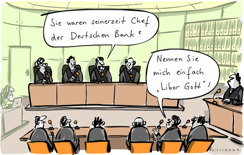 Cartoon: Libor Gott (medium) by kittihawk tagged kittihawk,2015,deutsche,bank,prozess,topmanager,olg,münchen,kirch,libor,gott,seinerzeit,chef,richter,angeklagte,rechtsanwälte,staatsanwalt,befragung,vernehmung,nennen,sie,mich,einfach,fitschen,ackermann,breuer,kittihawk,2015,deutsche,bank,prozess,topmanager,olg,münchen,kirch,libor,gott,seinerzeit,chef,richter,angeklagte,rechtsanwälte,staatsanwalt,befragung,vernehmung,nennen,sie,mich,einfach,fitschen,ackermann,breuer