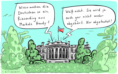 Cartoon: Merkel Handy (medium) by kittihawk tagged kittihawk,2014,nsa,überwachung,handy,merkel,anfangsverdacht,bundesanwalt,range,ermittlungen,verstimmung,deutsch,amerikanische,beziehungen,abgehört,abgetastet,abhören,abtasten,weißes,haus,usa,deutschland,anhörskandal,edward,snowden,kittihawk,2014,nsa,überwachung,handy,merkel,anfangsverdacht,bundesanwalt,range,ermittlungen,verstimmung,deutsch,amerikanische,beziehungen,abgehört,abgetastet,abhören,abtasten,weißes,haus,usa,deutschland,anhörskandal,edward,snowden