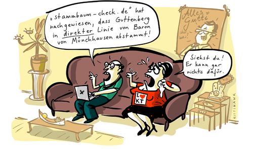 Cartoon: Münchhausen (medium) by kittihawk tagged guttenberg,plagiat,doktortitel,abschreiben,guttenberg,plagiat,doktortitel,abschreiben
