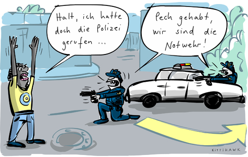 Cartoon: Notwehr (medium) by kittihawk tagged kittihawk,2014,usa,ferguson,notwehr,polizei,schwarze,brown,entscheidung,grand,jury,keine,anklage,polizist,erschossen,proteste,unruhen,ausschreitungen,plünderungen,straße,schwarzer,jungendlicher,revolver,polizeiauto,pech,gehabt,kittihawk,2014,usa,ferguson,notwehr,polizei,schwarze,brown,entscheidung,grand,jury,keine,anklage,polizist,erschossen,proteste,unruhen,ausschreitungen,plünderungen,straße,schwarzer,jungendlicher,revolver,polizeiauto,pech,gehabt