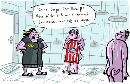 Cartoon: Seife (medium) by kittihawk tagged kittihawk,2014,uli,hoeneß,erpresst,gewalt,im,gefängnis,jva,dusche,seife,bücken,keine,sorge,vergewaltigung,bayern,münchen,kittihawk,2014,uli,hoeneß,erpresst,gewalt,im,gefängnis,jva,dusche,seife,bücken,keine,sorge,vergewaltigung,bayern,münchen