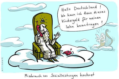 Cartoon: Sozialmissbrauch (medium) by kittihawk tagged kittihawk,2014,gesetz,missbrauch,sozialleistungen,beschlossen,kittihawk,2014,gesetz,missbrauch,sozialleistungen,beschlossen