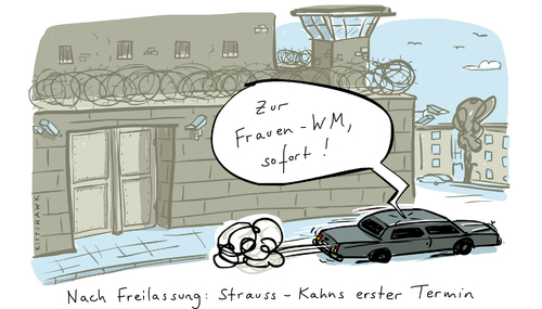 Cartoon: strauss-kahn freilassung (medium) by kittihawk tagged strauss,kahn,dsk,freilassung,strauss kahn,dsk,freilassung,strauss,kahn,frauenwm,frauenfußball,frauenfussball,vergewaltigung,justiz