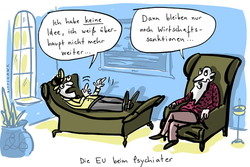 Cartoon: Wirtschaftssanktionen (medium) by kittihawk tagged kittihawk,2014,russland,eu,sanktionen,wirtschafts,psychiater,keine,idee,weiß,nicht,mehr,weiter,kittihawk,2014,russland,eu,sanktionen,wirtschafts,psychiater,keine,idee,weiß,nicht,mehr,weiter