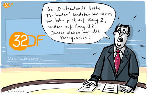 Cartoon: ZDF (medium) by kittihawk tagged kittihawk,2014,zdf,rangfolge,manipuliert,deutschlands,beste,tv,sender,rang,nachrichten,heute,journal,sprecher,namensänderung,neues,logo,öffentlich,rechtlich,rücktritt,unterhaltungschef,manipulation,kittihawk,2014,zdf,rangfolge,manipuliert,deutschlands,beste,tv,sender,rang,nachrichten,heute,journal,sprecher,namensänderung,neues,logo,öffentlich,rechtlich,rücktritt,unterhaltungschef,manipulation