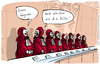 Cartoon: Kopftuchurteil (small) by kittihawk tagged kittihawk,2015,kopftuch,verbot,gekippt,bundesverfassungsgericht,karlsruhe,religionsfreiheit,beruf,klage,lehrerin,nrw,staatsdienst,richter,hüte,bequem,schicker,urteilsverkündung