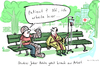 Cartoon: Krank zur Arbeit (small) by kittihawk tagged kittihawk,2015,krank,zur,arbeit,studie,bertelsmann,stiftung,krankenhaus,verband,gips,patient,arbeite,bank,park,pause,kopfverband,infusion