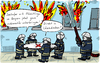 Cartoon: Löschdecke (small) by kittihawk tagged kittihawk,2015,seehofer,mit,minimum,versorgen,löschdecken,flüchtlingsheime,brandanschläge,feuerwehr,sprungtusch,löschen,brand,feuer,fenster,anstecken,fremdenfeindlichkeit,anschläge,anzünden,unterbringung,bundesländer,csu