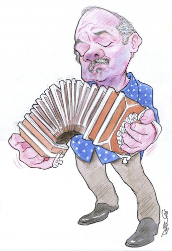 Cartoon: Astor Piazzolla (medium) by Ricardo Soares tagged music,jazz
