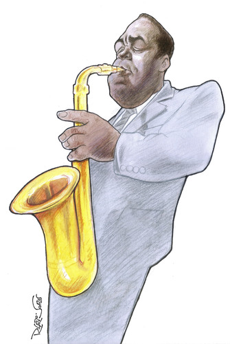 Cartoon: Charlie Parker (medium) by Ricardo Soares tagged jazz,music