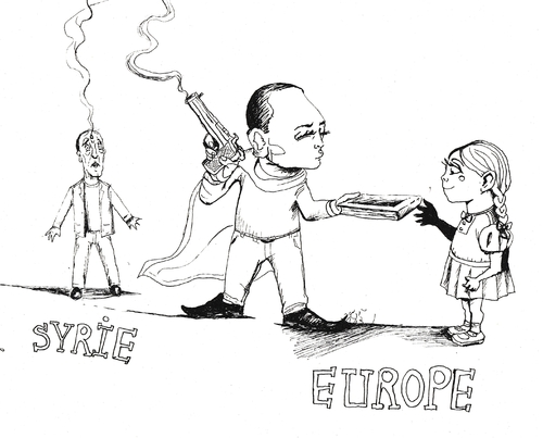 Cartoon: opportuniste duzenbaz (medium) by Bern tagged syrie,monde,europe,dunya,suriye,avrupa,orta,dogu,moyen,orient