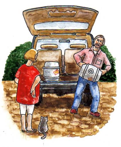 Cartoon: Er hat Bier geholt (medium) by meinthema tagged männer