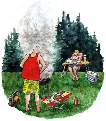 Cartoon: Sonntags-Grill (medium) by meinthema tagged menschen,