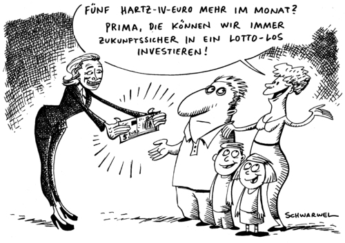 Cartoon: 5 Euro mehr für Hartz IV (medium) by Schwarwel tagged hartz,iv,euro,arbeitslos,regierung,deutschland,politik,arbeitslosigkeit,unterstützung,karikatur,schwarwel,geld,lohn,hartz,euro,arbeitslos,regierung,deutschland,arbeitslosigkeit,unterstützung,lohn,geld,arbeit,job