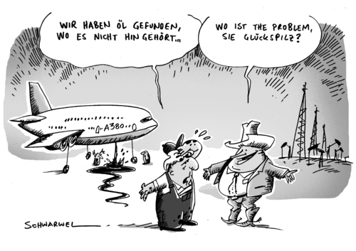 Cartoon: A380 Pannen mit Öl (medium) by Schwarwel tagged a380,panne,öl,defekt,absturz,fkuegzeug,kuft,geschäftsmann,mann,karikatur,schwarwel,flieger,triebwerk,schaden,airbus,passagier,gast,qantas,australien,a380,panne,öl,defekt,absturz,flugzeug,geschäftsmann,mann,triebwerk,flieger,passagier,gast,qantas,australien,sicherheit,wartung,airbus