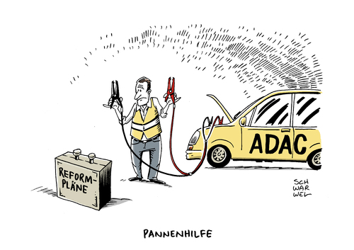 Cartoon: ADAC Angekündigte Reform (medium) by Schwarwel tagged adac,angekündigte,reform,skndal,auto,verkehr,automobil,karikatur,schwarwel,adac,angekündigte,reform,skndal,auto,verkehr,automobil,karikatur,schwarwel