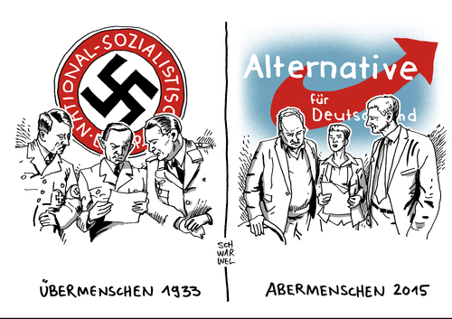 Cartoon: AfD Höcke rechts außen (medium) by Schwarwel tagged afd,bundesparteitag,höcke,hoecke,rechts,außen,rechtsaußen,petry,rechtspolulistisch,kurs,partei,nazis,drittes,reich,hitler,übermenschen,abermenschen,karikatur,schwarwel,alternative,für,deutschland,afd,bundesparteitag,höcke,hoecke,rechts,außen,rechtsaußen,petry,rechtspolulistisch,kurs,partei,nazis,drittes,reich,hitler,übermenschen,abermenschen,karikatur,schwarwel,alternative,für,deutschland