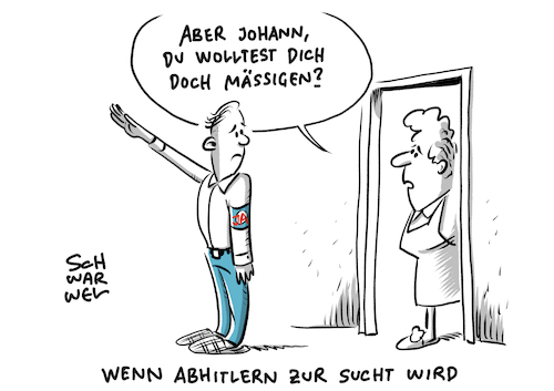 Cartoon: AfD Jugend will sich mäßigen (medium) by Schwarwel tagged afd,alternative,für,deutschland,partei,politik,politiker,weiland,gauland,von,storch,verhalten,verhaltensregeln,rechtspopulisten,rechtspopulismus,rechtsextrem,rexhtsextremismus,ausländerfleindlichkeit,ausländer,flüchtlinge,geflüchtete,asyl,asylpolitik,flüchtlingspolitik,überwachung,jugend,verfassungsschutz,jugendorganisation,junge,ja,rechtsradikal,radikal,neonazis,menschenverachtend,über,alles,nationalsozialismus,heil,hitler,sieg,identitäre,bewegung,cartoon,karikatur,schwarwel,afd,alternative,für,deutschland,partei,politik,politiker,weiland,gauland,von,storch,verhalten,verhaltensregeln,rechtspopulisten,rechtspopulismus,rechtsextrem,rexhtsextremismus,ausländerfleindlichkeit,ausländer,flüchtlinge,geflüchtete,asyl,asylpolitik,flüchtlingspolitik,überwachung,jugend,verfassungsschutz,jugendorganisation,junge,ja,rechtsradikal,radikal,neonazis,menschenverachtend,über,alles,nationalsozialismus,heil,hitler,sieg,identitäre,bewegung,cartoon,karikatur,schwarwel