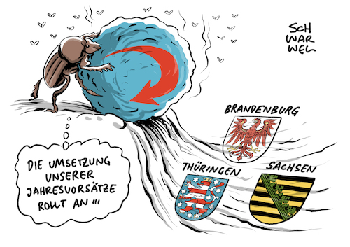 Cartoon: AfD Landtagswahl Ostdeutschland (medium) by Schwarwel tagged afd,alteernative,für,deutschland,landtagswahl,landtagswahlen,ostdeutschland,sachsen,thüringen,brandenburg,alternative,partei,parteien,politik,wahl,wahlen,nazi,nazipartei,nazis,neonazis,von,storch,poggenburg,weidel,gauland,wahlkampf,mistkäfer,rassistisch,rassismus,rassisten,menschenverachtung,menschenfeinde,populismus,rechtspopulismus,rechtsextrem,rechtsextremismus,wahlurne,demokratie,land,kein,ruhiges,hinterland,wähler,stimmzettel,cartoon,karikatur,schwarwel,flüchtlinge,geflüchtete,flüchtlingspolitik,ausländerhass,rassenhass,afd,alteernative,für,deutschland,landtagswahl,landtagswahlen,ostdeutschland,sachsen,thüringen,brandenburg,alternative,partei,parteien,politik,wahl,wahlen,nazi,nazipartei,nazis,neonazis,von,storch,poggenburg,weidel,gauland,wahlkampf,mistkäfer,rassistisch,rassismus,rassisten,menschenverachtung,menschenfeinde,populismus,rechtspopulismus,rechtsextrem,rechtsextremismus,wahlurne,demokratie,land,kein,ruhiges,hinterland,wähler,stimmzettel,cartoon,karikatur,schwarwel,flüchtlinge,geflüchtete,flüchtlingspolitik,ausländerhass,rassenhass