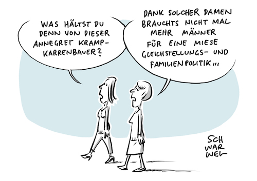 Cartoon: AKK Homoehe Gleichstellung (medium) by Schwarwel tagged akk,annegret,kramp,karrenbauer,gleichstellung,gleichheit,homoehe,homophobie,ehe,gleichgeschlechtlich,gleichberechtigung,drittes,geschlecht,traditionell,rollenbild,familie,schwul,lesbisch,politik,politikerin,antifeminismus,cdu,cartoon,karikatur,schwarwel,eltern,kind,kindeswohl,akk,annegret,kramp,karrenbauer,gleichstellung,gleichheit,homoehe,homophobie,ehe,gleichgeschlechtlich,gleichberechtigung,drittes,geschlecht,traditionell,rollenbild,familie,schwul,lesbisch,politik,politikerin,antifeminismus,cdu,cartoon,karikatur,schwarwel,eltern,kind,kindeswohl