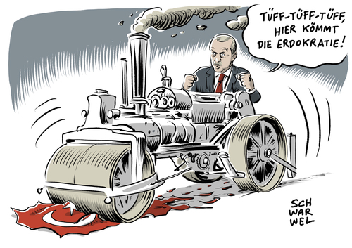 Cartoon: Alle Macht für Erdogan (medium) by Schwarwel tagged erdogan,putsch,putschversuch,demokratie,diktatur,ausnahmezustand,karikatur,schwarwel,türkei,säuberung,säuberungswelle,erdogan,putsch,putschversuch,demokratie,diktatur,ausnahmezustand,karikatur,schwarwel,türkei,säuberung,säuberungswelle