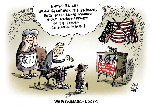 Cartoon: Amoklauf Schule Waffengesetz (medium) by Schwarwel tagged amoklauf,schule,waffengesetz,usa,grundschule,waffe,gewalt,terror,mord,tot,todesopfer,opfer,kinder,schüler,grausam,karikatur,schwarwel,amoklauf,schule,waffengesetz,usa,grundschule,waffe,gewalt,terror,mord,tot,todesopfer,opfer,kinder,schüler,grausam,karikatur,schwarwel