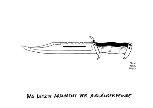 Cartoon: Angriff auf Henriette Reker (medium) by Schwarwel tagged angriff,auf,henriette,reker,kölner,attentäter,schuldfähig,attentat,köln,messer,ob,oberbürgermeister,kandidat,wahl,politisch,motivierte,tat,messerattacke,flüchtlingspolitik,flüchtlinge,asyl,asylpolitik,rechts,nazi,karikatur,schwarwel,angriff,auf,henriette,reker,kölner,attentäter,schuldfähig,attentat,köln,messer,ob,oberbürgermeister,kandidat,wahl,politisch,motivierte,tat,messerattacke,flüchtlingspolitik,flüchtlinge,asyl,asylpolitik,rechts,nazi,karikatur,schwarwel