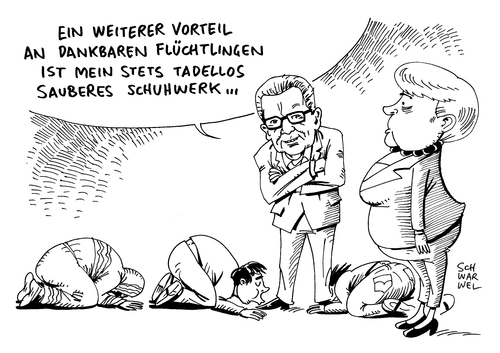 Cartoon: Ankommenskultur für Flüchtling (medium) by Schwarwel tagged innenminister,minister,thomas,de,maiziere,ankommenskultur,kultur,flüchtlinge,flüchtlingspolitik,politik,asyl,asysuchende,karikatur,schwarwel,danke,undankbarkeit,dankbarkeit,innenminister,minister,thomas,de,maiziere,ankommenskultur,kultur,flüchtlinge,flüchtlingspolitik,politik,asyl,asysuchende,karikatur,schwarwel,danke,undankbarkeit,dankbarkeit